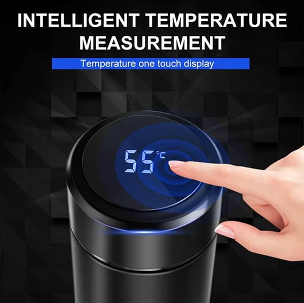 500 ml termosflaskor (2-pack), med temperaturdisplay och LED-pekskärm, termosflaskor i rostfritt stål
