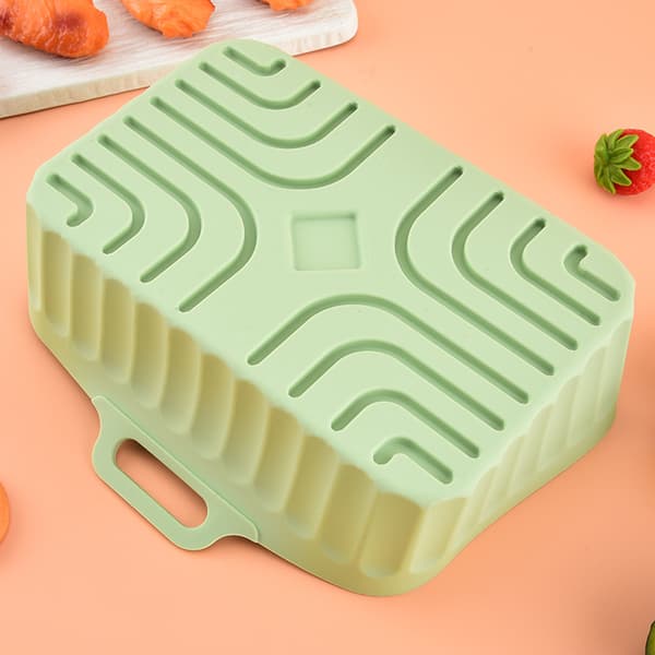 Rektangulär bakform i silikon för airfryer, återanvändbar insats