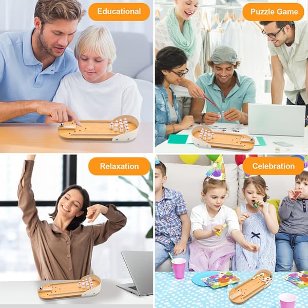 Mini Bordsbowling Set Roligt Familjespel Nyhetspresent Barnidé Klassisk