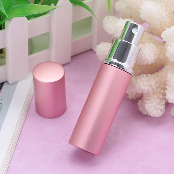 10 ml påfyllningsbar parfymflaska med pumpdispenser, rosa