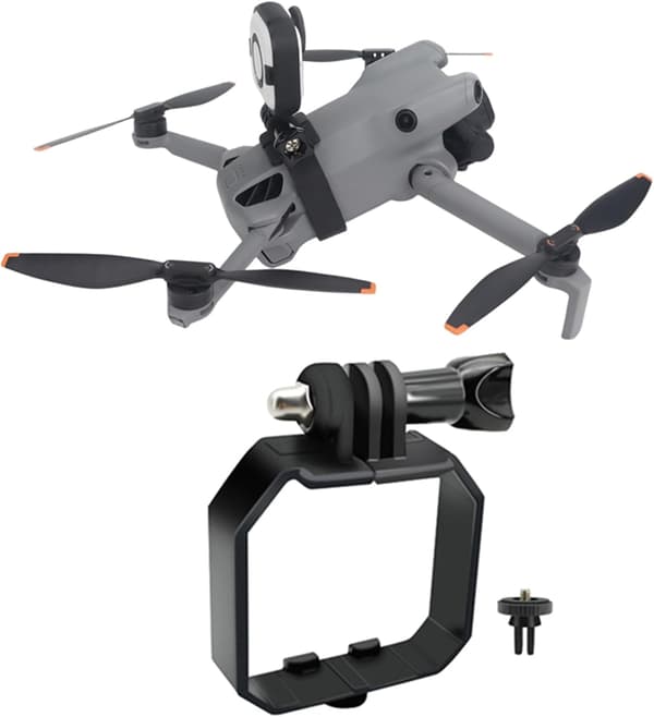Topkameramontering til DJI Mini 5 Pro/Mini 4 Pro/Mini 3/Mini 3 Pro droner, også velegnet til actionkameraer/LED nattesynslys.