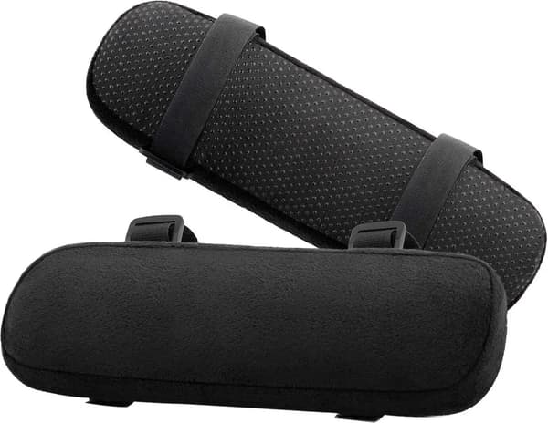 Stol armlænspuder, 2-delt sæt, ergonomiske, bløde albuestøtter – sort