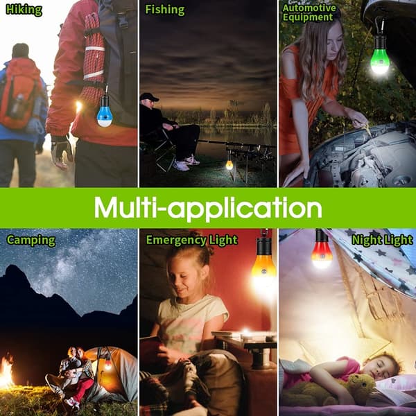 4-pack LED-campinglampor bärbara tältkarbiner för backpacking och resor