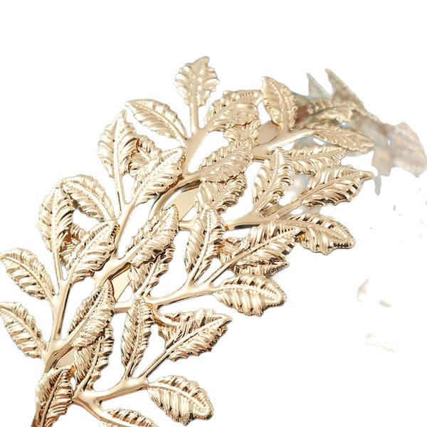2 stykker romantiske og elegante bladpandebånd - guld + sølv