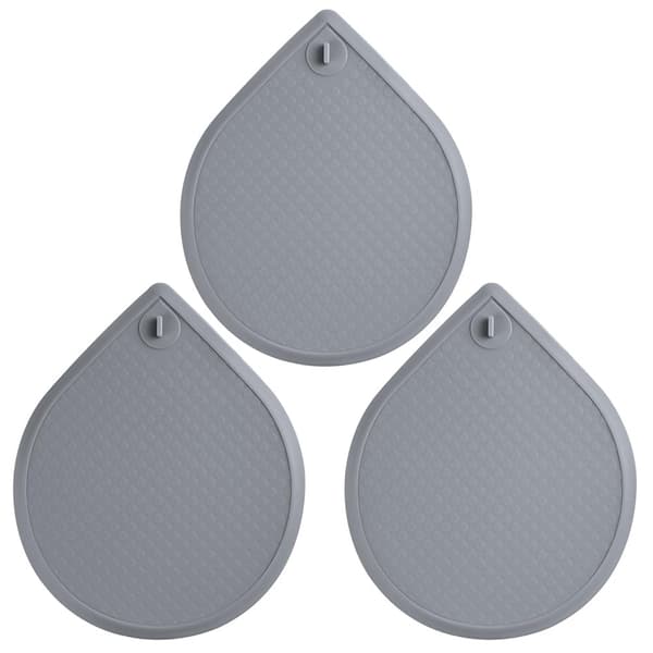 Silikonavloppsproppar - 3-pack 15x18cm Skyddshylsor - Golvhandfat - Grå