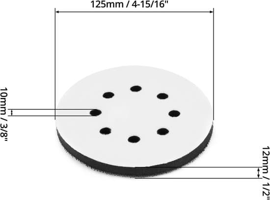 stykker 125 mm blød slibepude - svampe-interfacepude til slibeskiver (6 huller)