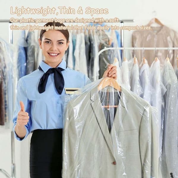 50-pack transparenta skyddande kostymväskor - 60 x 90 cm