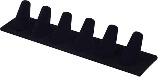 Fingerring Display Standere, Sort Rektangulær Fløjl Ring Udstillingsdisplay Smykke Organizer Stand Ring Opbevaring Smykkeholder, Sort