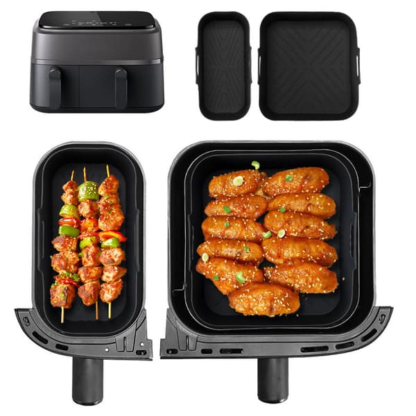 Firkantet bageform i silikone til airfryer-tilbehør til NA350 - Sort