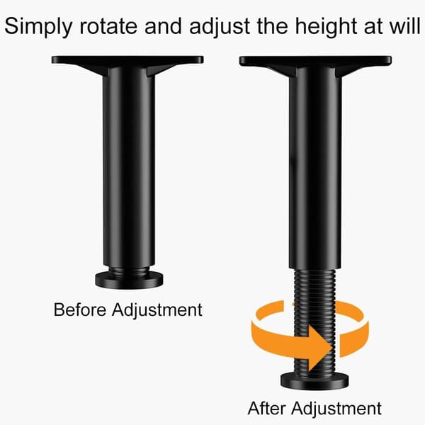 Justerbare møbelben (2 stk., 22-42 cm), sort (valgt)