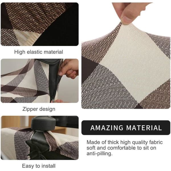Universal elastisk mikrofiber vaskbart trykt kontorstolsbetræk til direktørstole