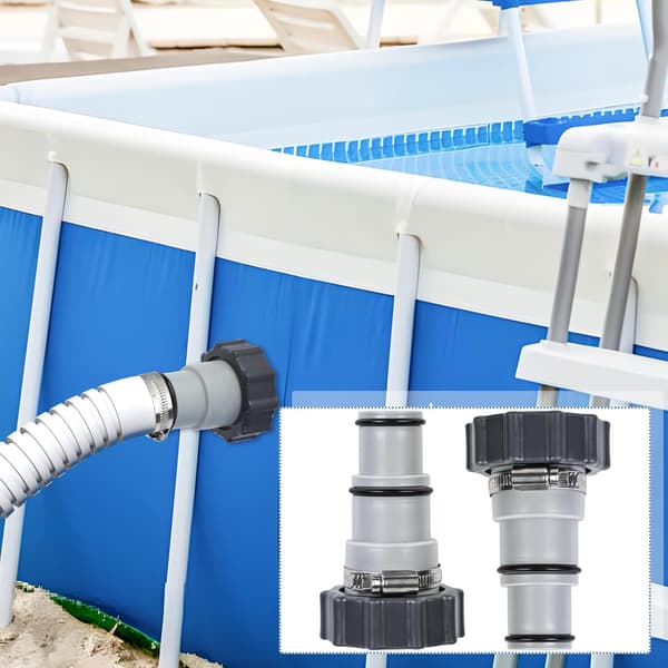 4-pack gängade poolpumpslangadaptrar typ A med klämbrickor för Intex