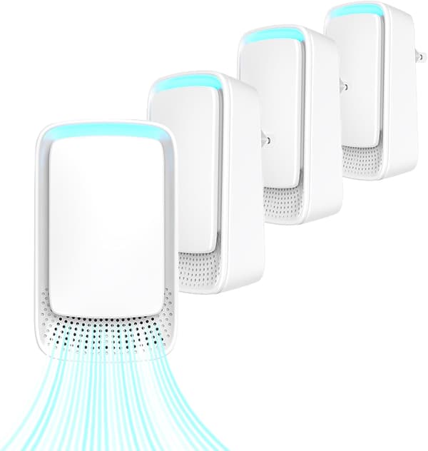 4-pack plug-in negativa jonluftrenare och luftfräschare (vit).