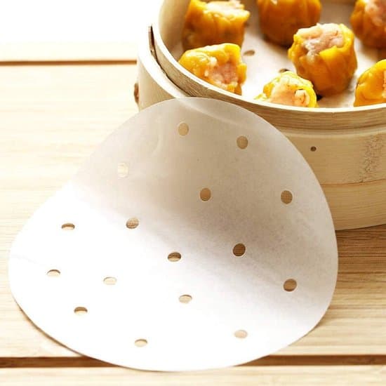 Rundt perforeret bagepapir til Airfryer - 100 stk. - Ideel til dampning og bagning - 8 tommer