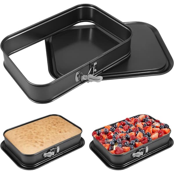 Rektangulär springform brödform med bas, mått 28x14.2x6.5 cm, DIY bakform, non-stick beläggning, lätt att rengöra.