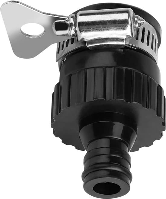 Vandhane Tilslutningsslangeadapter - Universal Fitting - Velegnet til Haver og Biler - Rustfrit Stål - 6,5 cm Længde - Sort