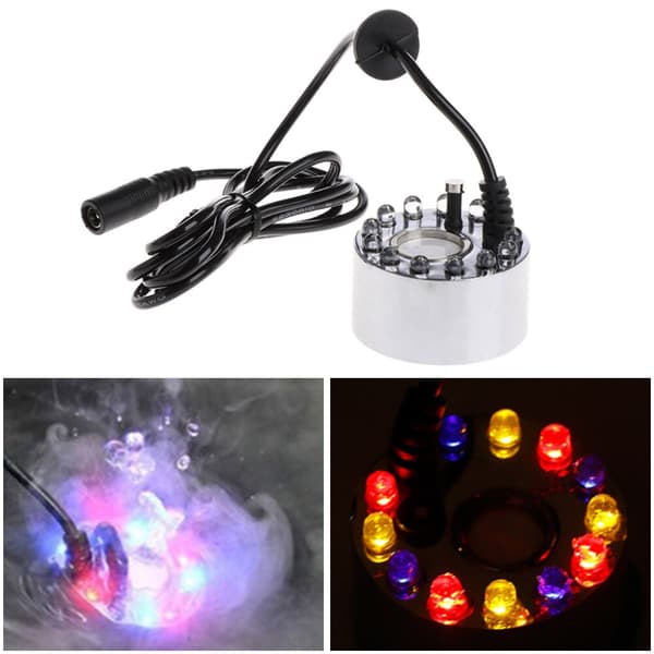 12 LED Dimmaskin Vattenfontän Damm Dimmaskin Atomizer Luftfuktare