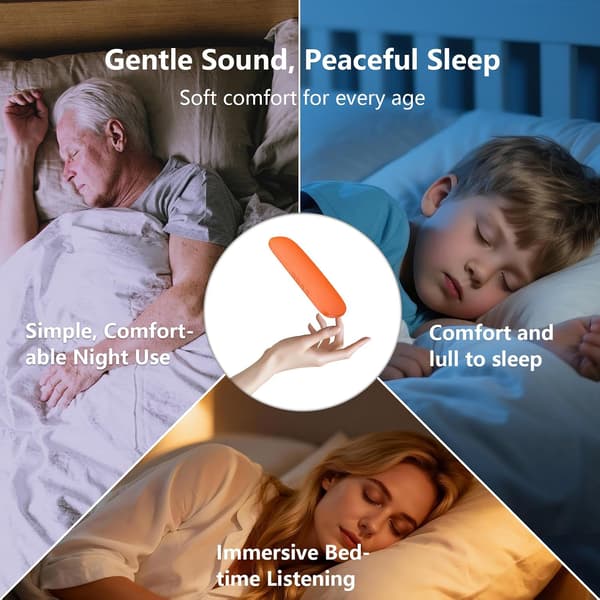 Knogleledning Under-Pude Søvnhøjttaler med Bluetooth & TF-kortslot (Orange)