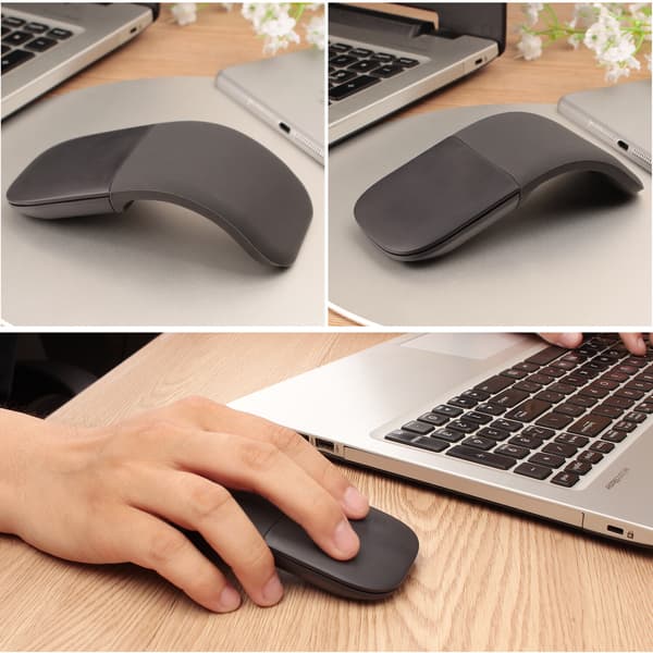 Tyst trådlös Bluetooth vikbar mus Dator macOS Grå