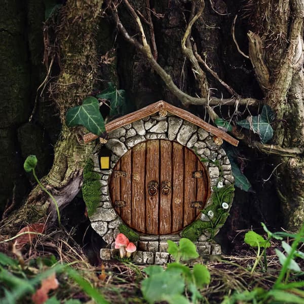 Miniatyrälvdörr Hobbit Pixie Elf Trädgårdstomte Dekor Heminredning