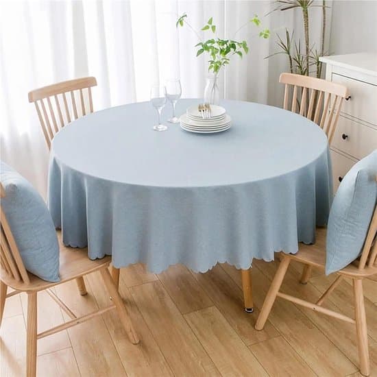 Rund dug - 120 cm i diameter, robust og holdbar, vaskbar - velegnet til buffeter, fester, middage, bryllupper og babyshower (lyseblå)