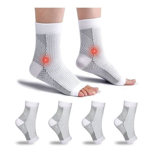 Fire-pak kompressionsstrømper, unisex, ankelstøtte - S