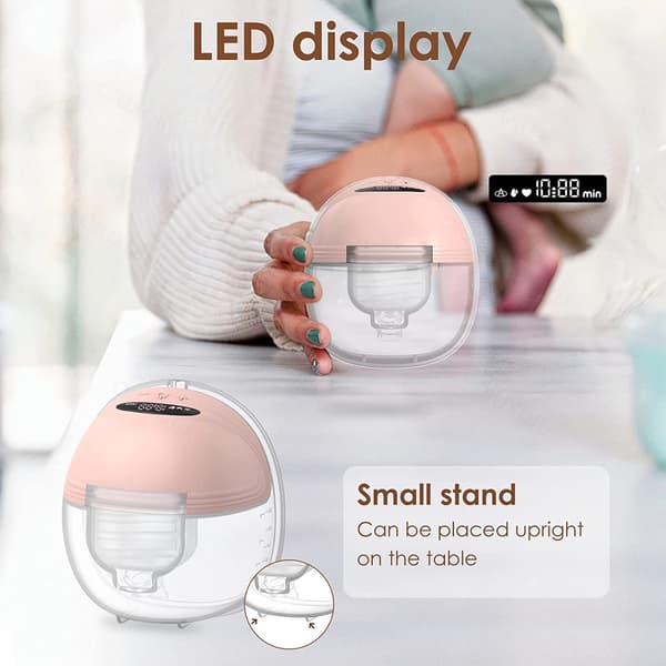 Bärbar elektrisk bröstpump med LED-display, handsfree