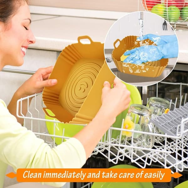 4 silikoneforme til airfryer, genanvendelig friturekurv & bageplade