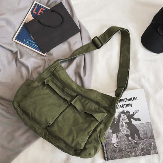 Axelväska i Canvas Unisex - Brun