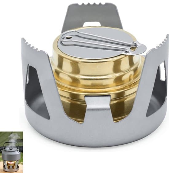 Bærbar Mini Messing Væge Alkoholbrænder med Stativ og Regulator - 9,7x6,1cm