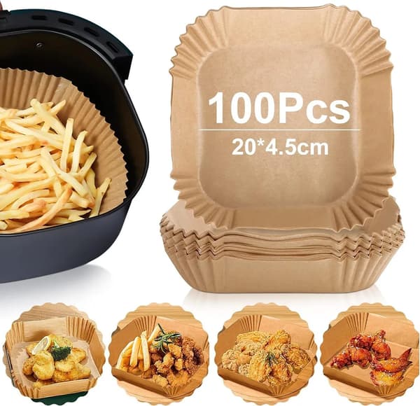 100 ark non-stick bagepapir til airfryere og ovne