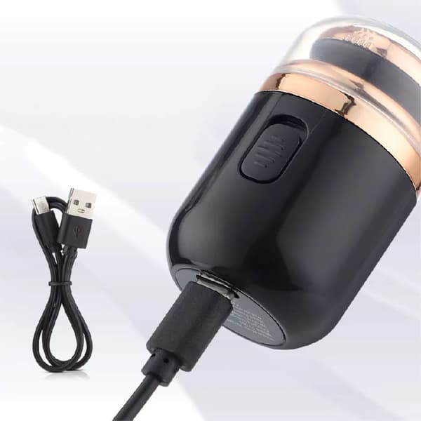 Bærbar mini elektrisk barbermaskine til mænd, USB-interface, motorhastighed op til 6600 omdr./min. - Sort