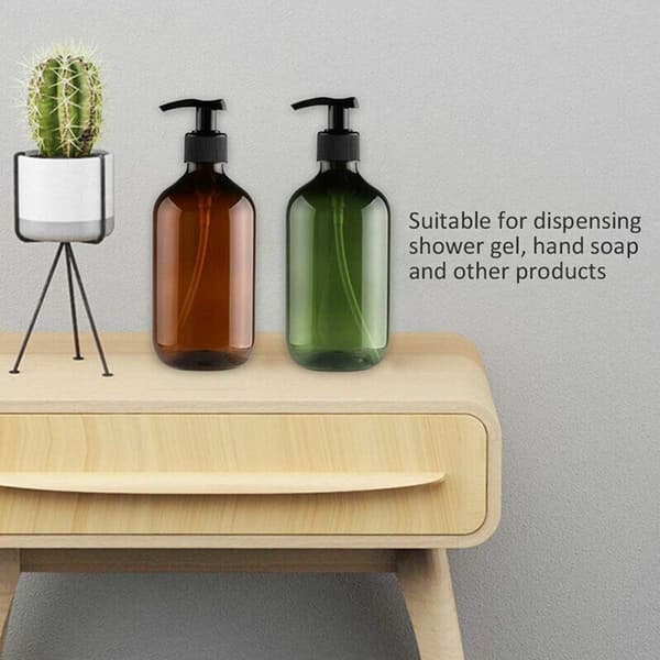 4-delad 500 ml påfyllningsbar plastpumpflaskor för schampo och lotion (grön)