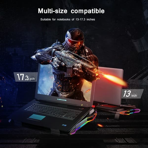 Bærbar gaming laptop kølestander til 15,6-tommer laptops