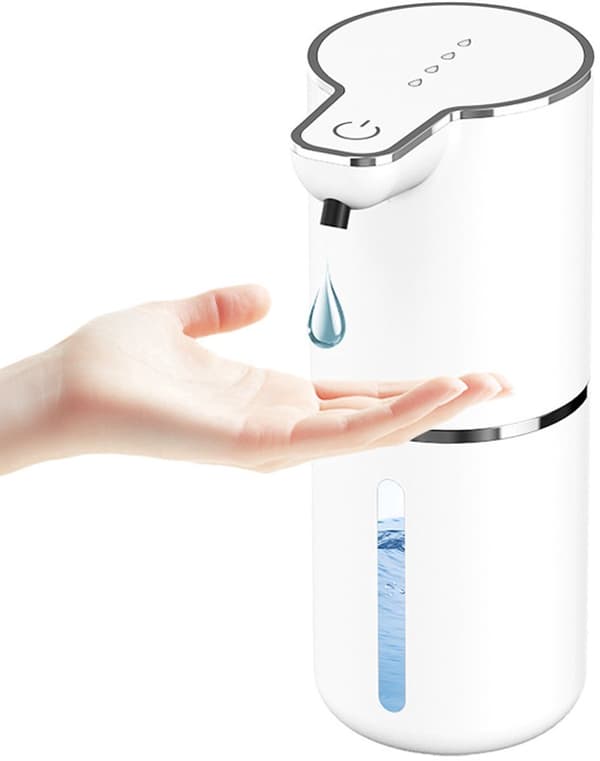 Sæbedispenser - Automatisk Sensor Sæbedispenser - Vægmonteret Sæbedispenser 350 ml - Justerbar Hvid Flydende Sæbedispenser