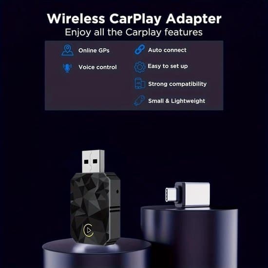 Trådløs CarPlay-adapter - Bilkonverter - Bilforbindelse - Hurtig stabil forbindelse - Kompakt design - Sort