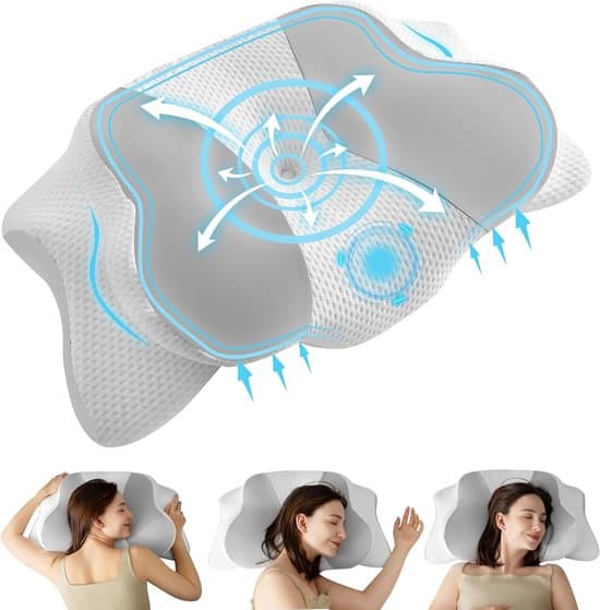 Ergonomisk Ortopedisk Memory Foam-kudde - Sovkudde för nacksmärta för rygg-, mag- och sidosovare