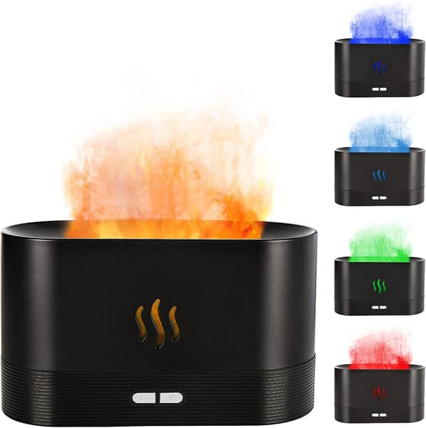 RGB Flamme Luftfugter Aroma Æterisk Olie Diffuser Ultralyd Aromaterapi