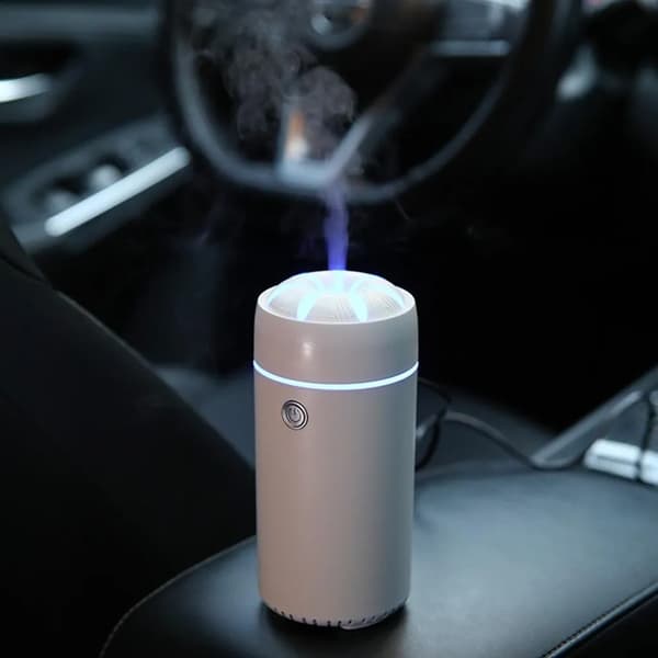 Bil/hjem aroma diffuser m/ 7-farvet LED lys, pink
