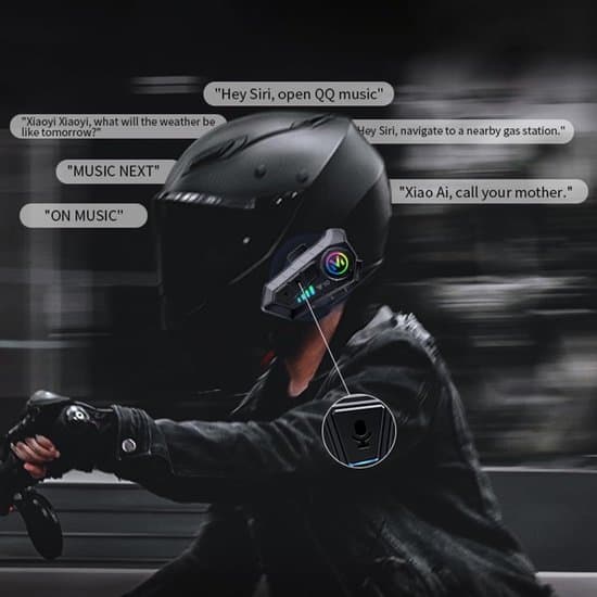 Motorcykel intercom hjälm Bluetooth headset Röstassistent stöd Dubbel brusreducering Högupplöst samtal musik navigering