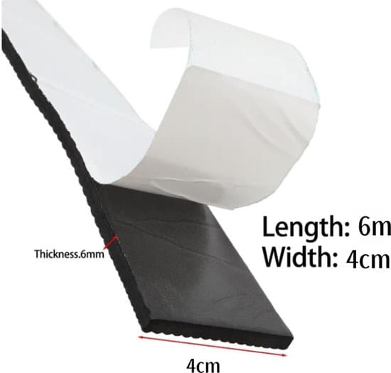Stolebenbeskyttere - Anti-skridmåtter - 4 cm x 600 cm - Sort