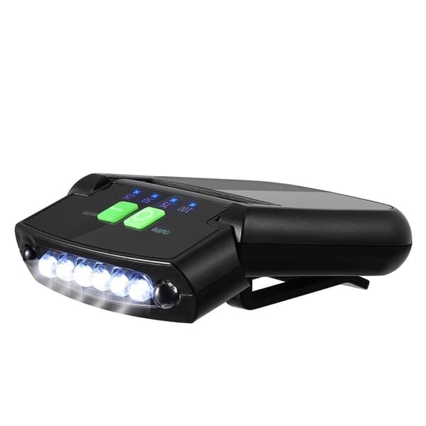 LED Genopladelig Hat Clip Forlygte Sensor Lommelygte Camping