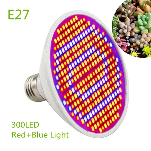 Full Spectrum E27 300 LED Växtlampa Växtbelysning Hydroponik Inomhusväxt