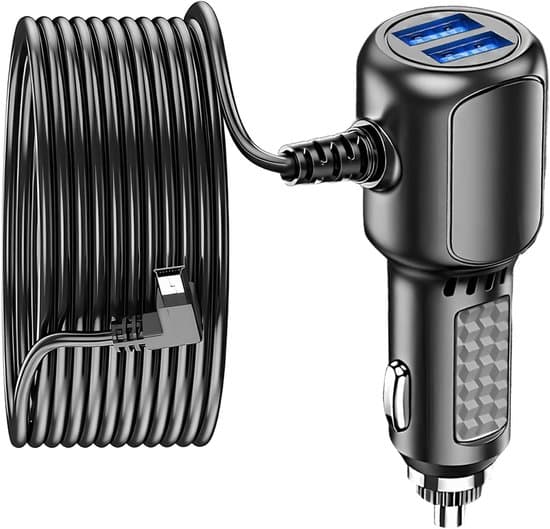Bilopladeradapter, til dashcams, dobbelte USB-porte, 3,5A strøm, 12V til 5V strømadapter med mini USB-port, GPS dashcams osv.
