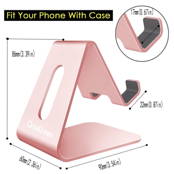 Mobiltelefonholder til skrivebord i aluminiumslegering