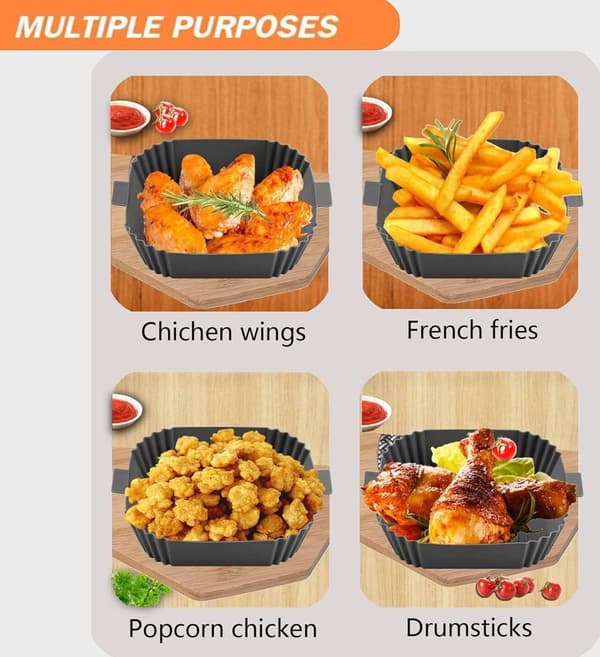 Silikone bageform til airfryer - bagepapirform til airfryer, airfryer tilbehør, silikone bageform (grå)