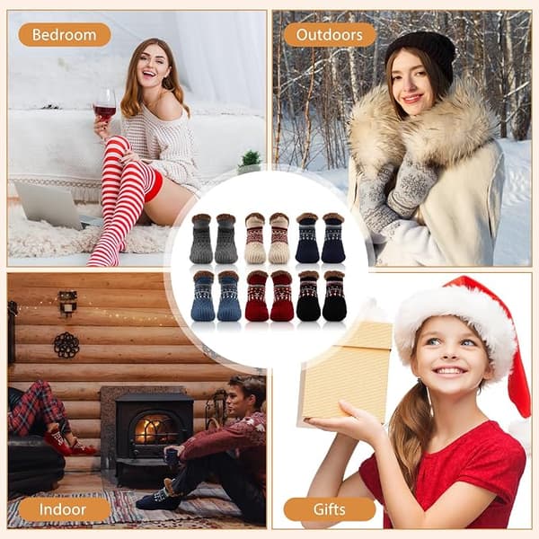 Vinter sherpa gulvstrømper L: 39-42 sort