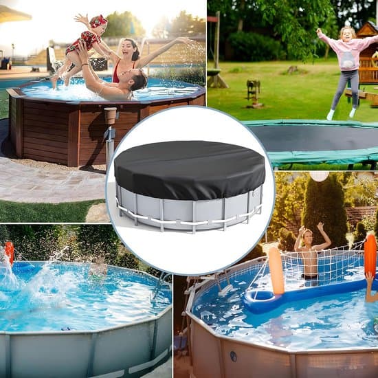 Poolskydd Dragsko Rund 310cm Diameter Vattentät Svart