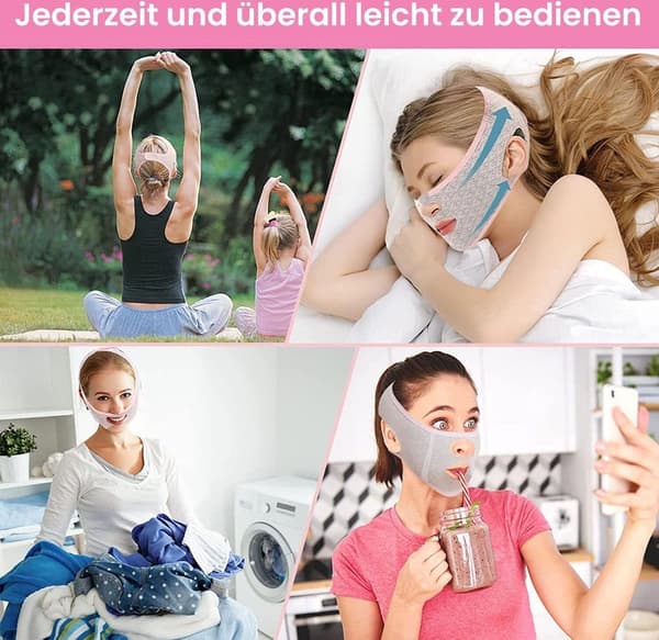 2-pack ansiktslyftande mask sovbandage, hakåtdragande bandage