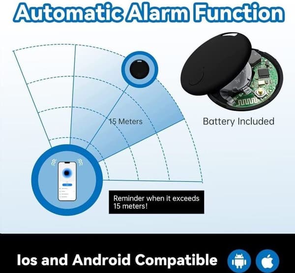 4-pak BT smart tracker, nøglefinder, GPS-tracker, kæledyrs-tracker, egnet til iOS/Android